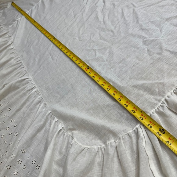 Vintage Sufolla White Cotton Eyelet Queen Bed Skirt Cottagecore Shabby Chic READ - Picture 10 of 10